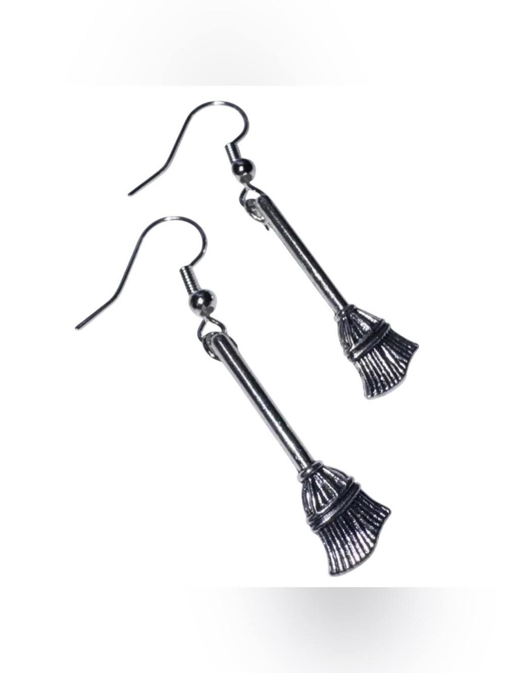 Halloween Witch Broom Charm Handmade Dangle/Fishhook Earrings